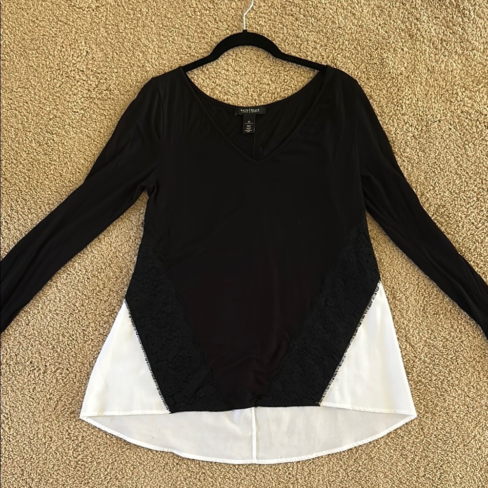 Elegant Black and White Women's Top